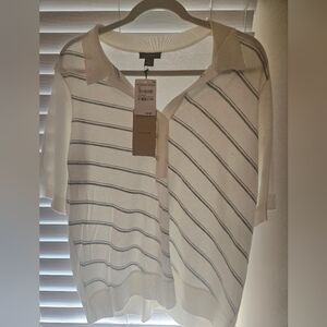 Halogen Striped Women's Sleeve Sweater